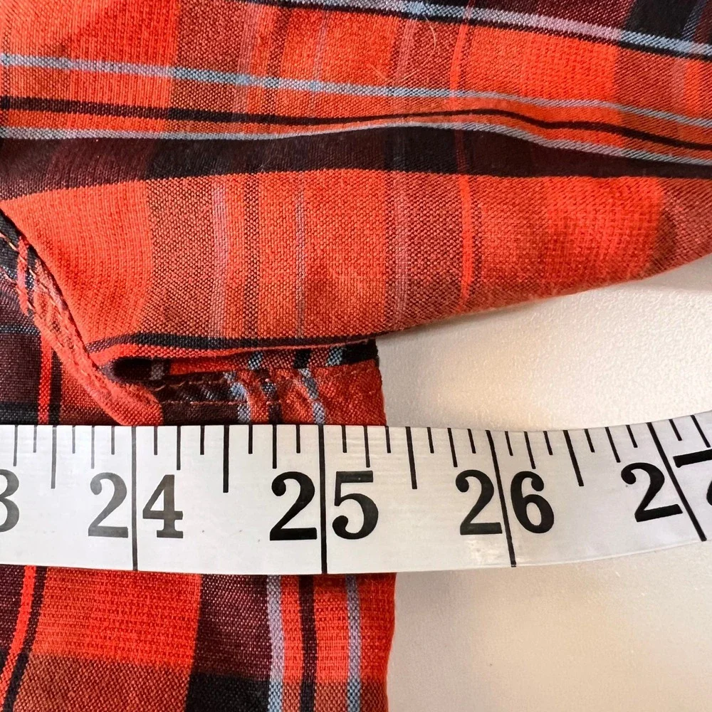 The North Face Mens XL Red Black Plaid Long Sleeve Hiking Button Up Shirt 1583‎